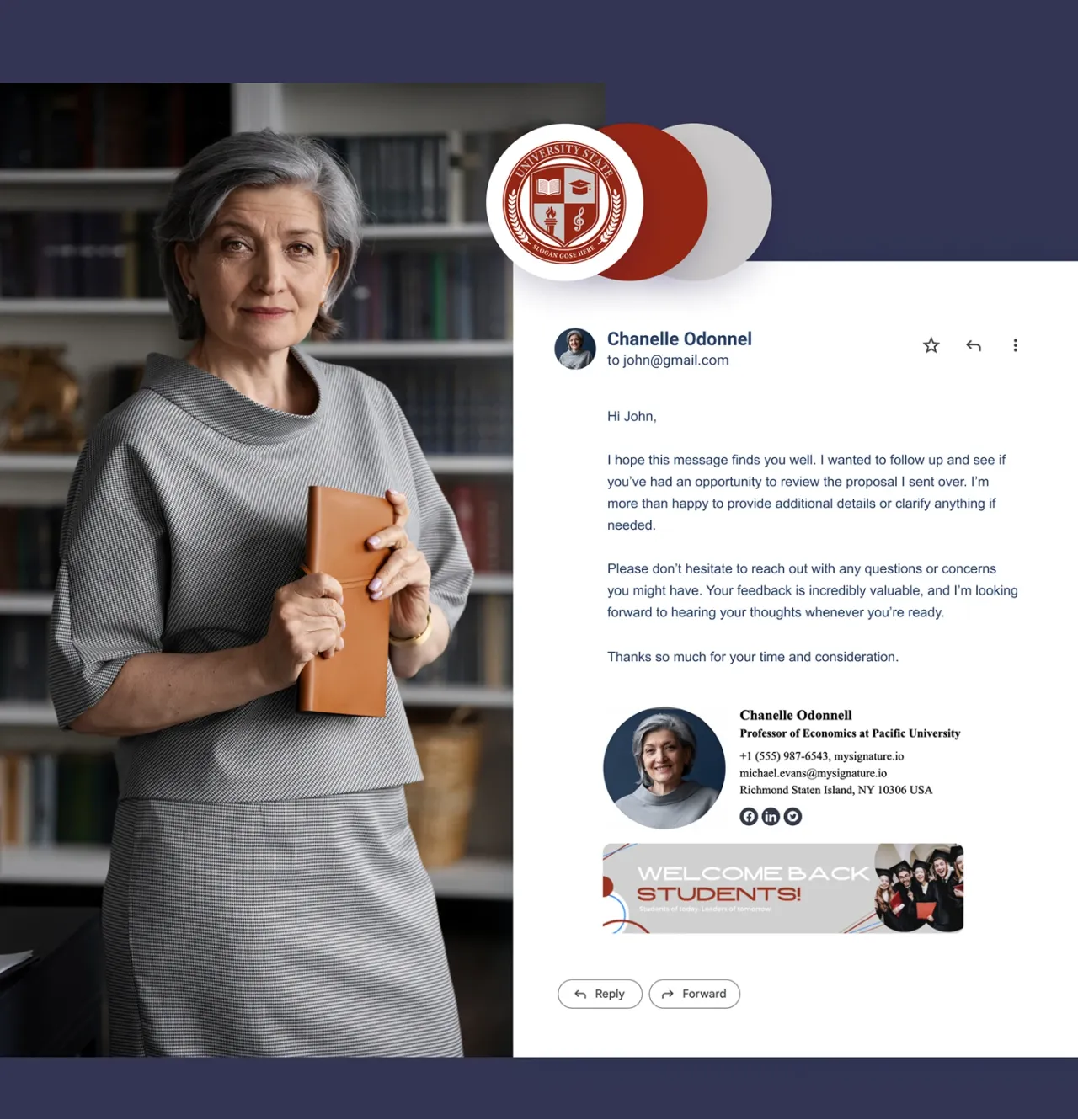 Professionelle akademische E-Mail-Signatur