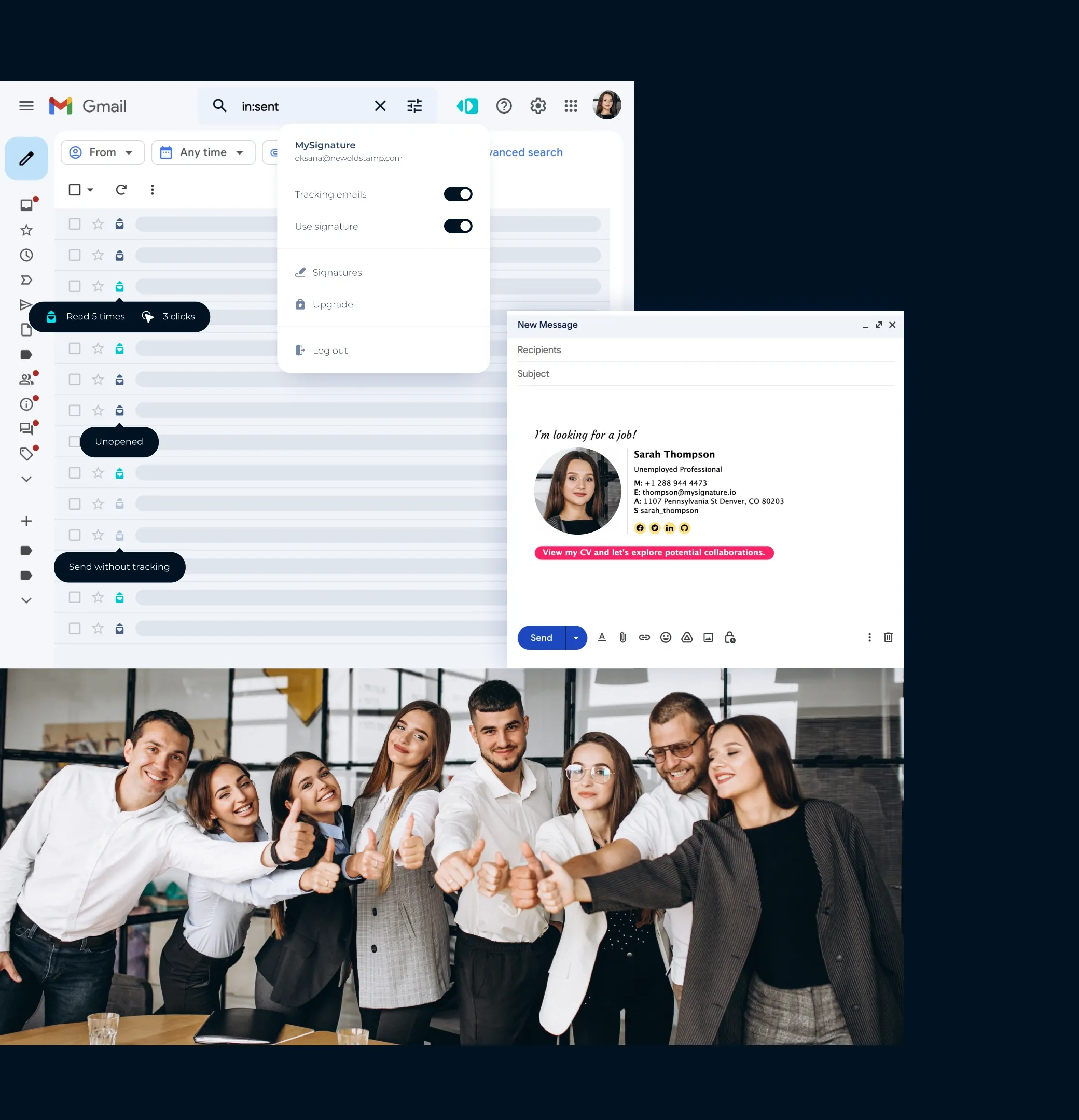 Unbegrenzter E-Mail-Tracker