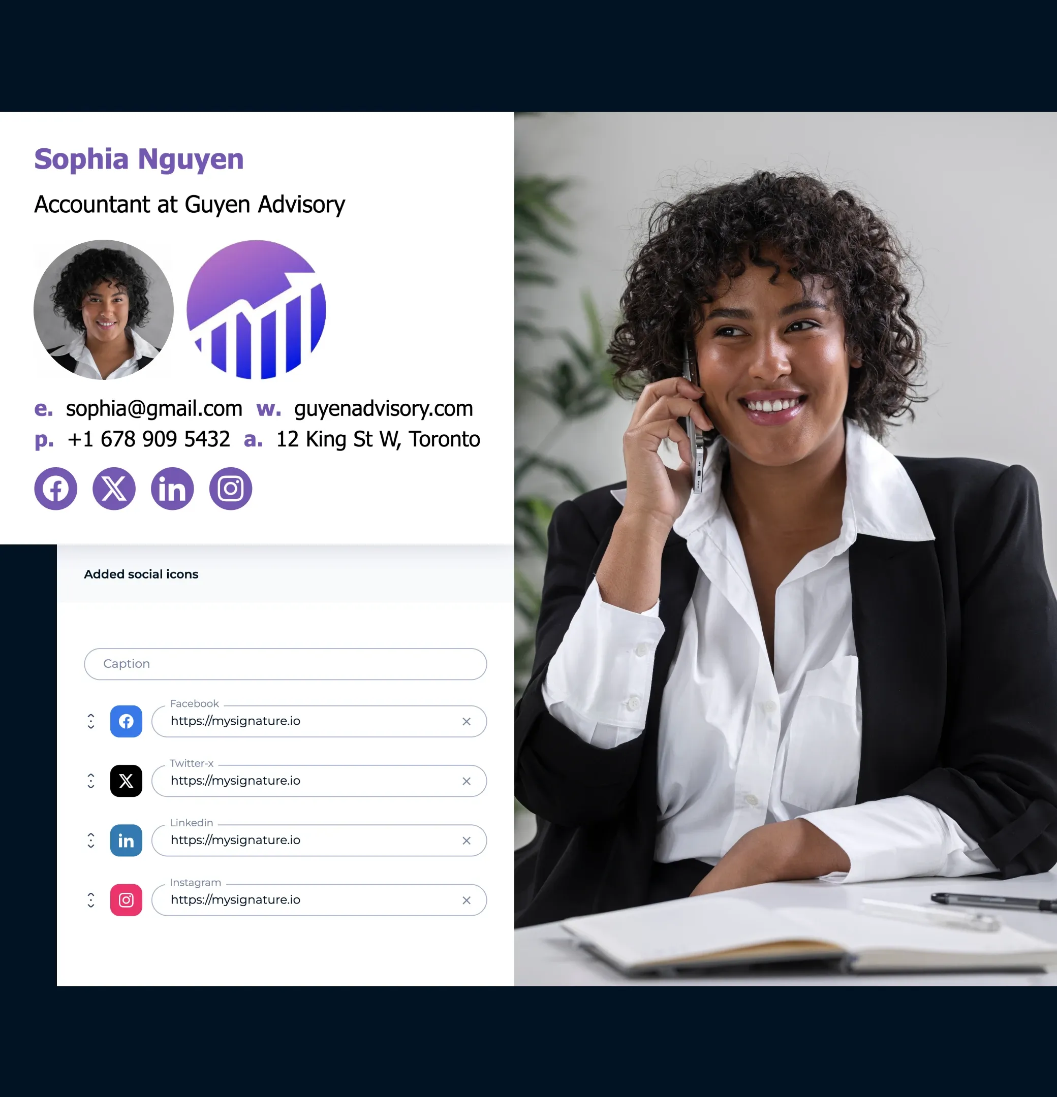 Link to your social profiles