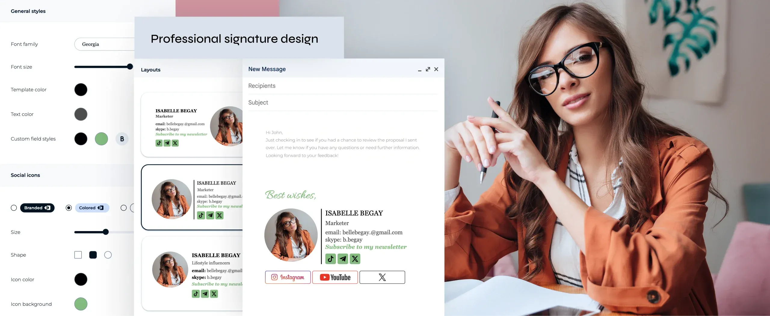 Stärken Sie Ihre persönliche Marke mit einem intuitiven E-Mail-Signatur generator