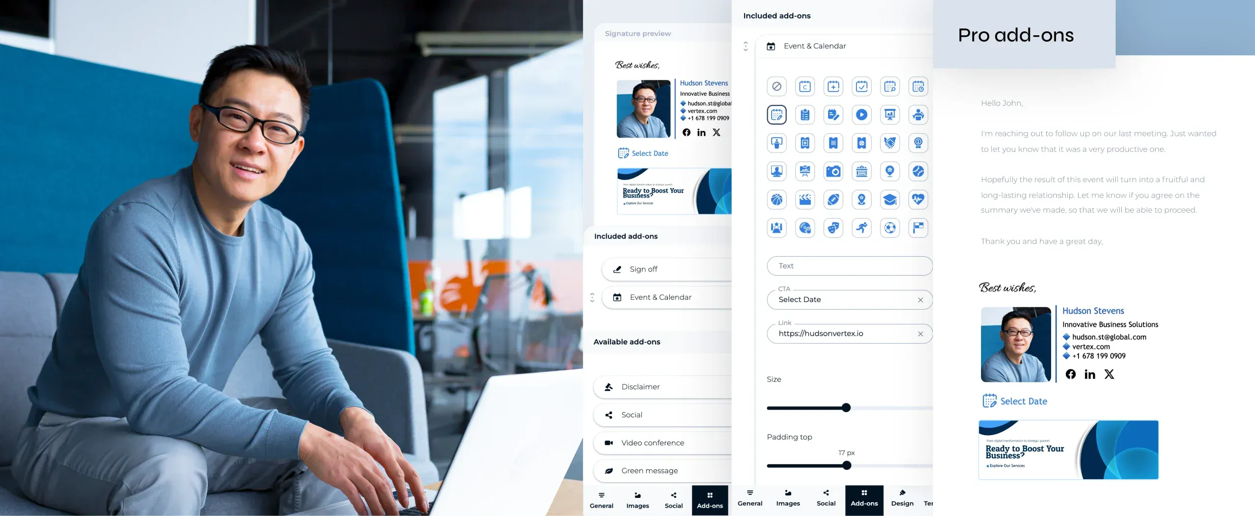 Stärken Sie Ihre persönliche Marke mit einem intuitiven E-Mail-Signatur generator