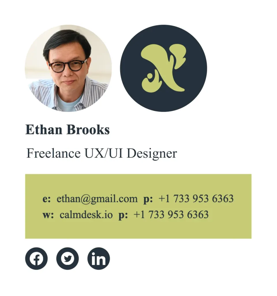 Email signature for freelancers
