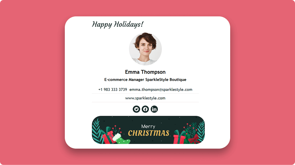 Banner Merry Christmas For Email signature