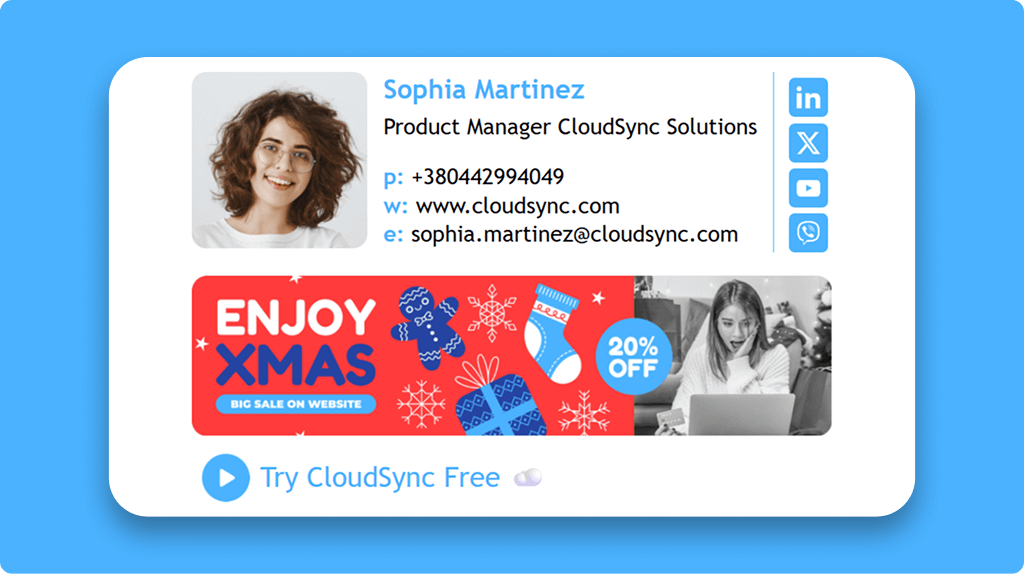 Email Signature with Xmas Banner