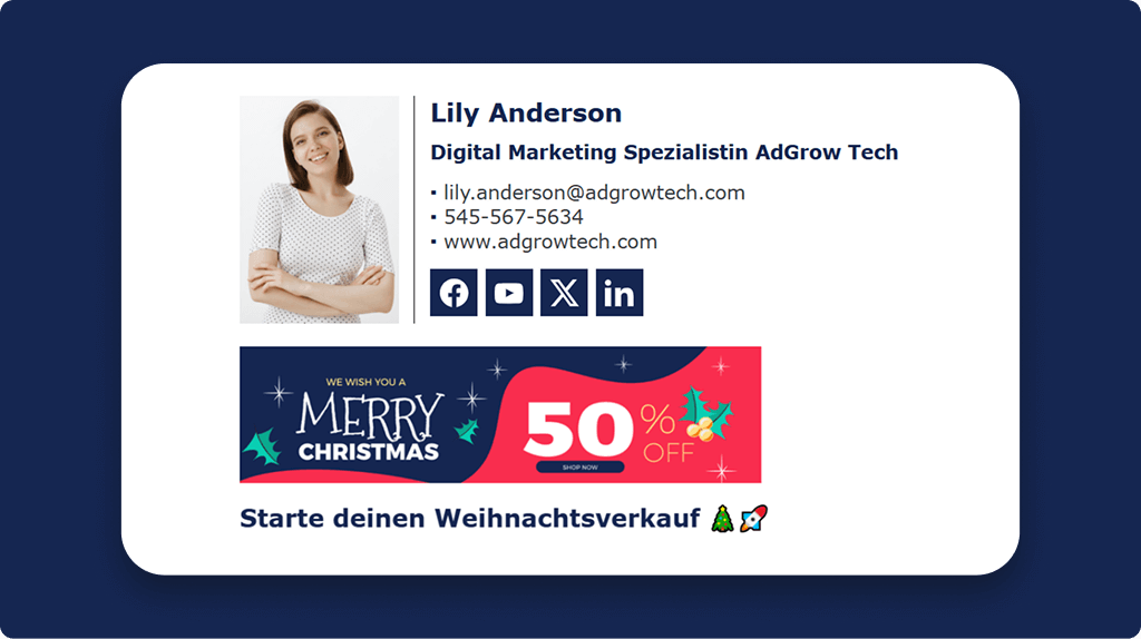Merry Christmas Banner Email Signature
