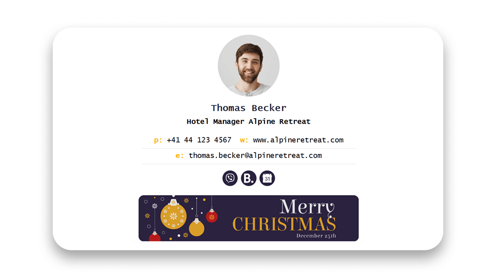 Merry Christmas Email Signature Banner Example