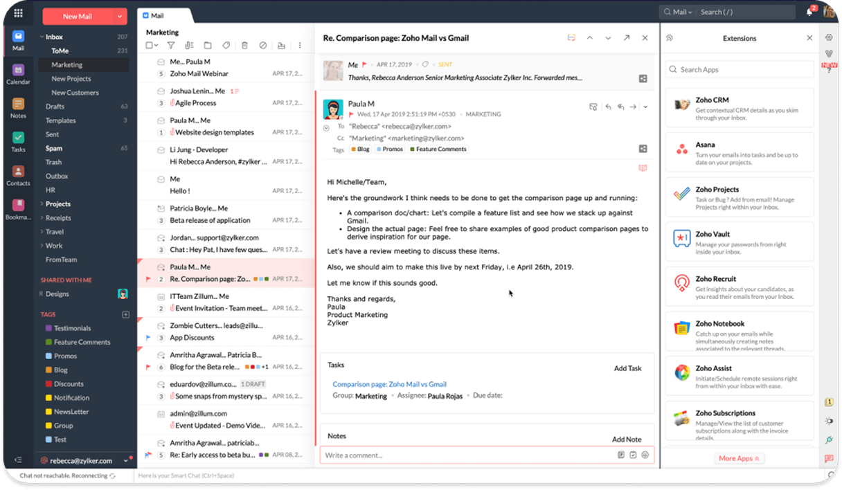 Zoho Email Provider