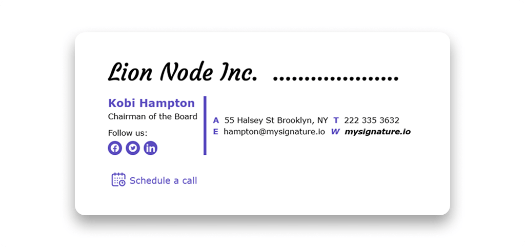 Courgette Font Example in Email Signature