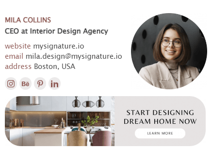 Email Signature for Interior Designer