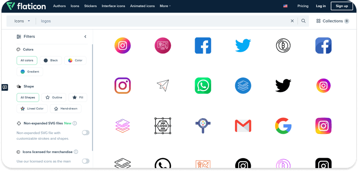 Flaticon Social Media Gallery.