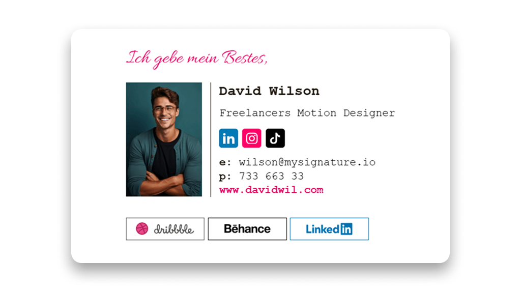 Funny Email Signature for Motion Designer