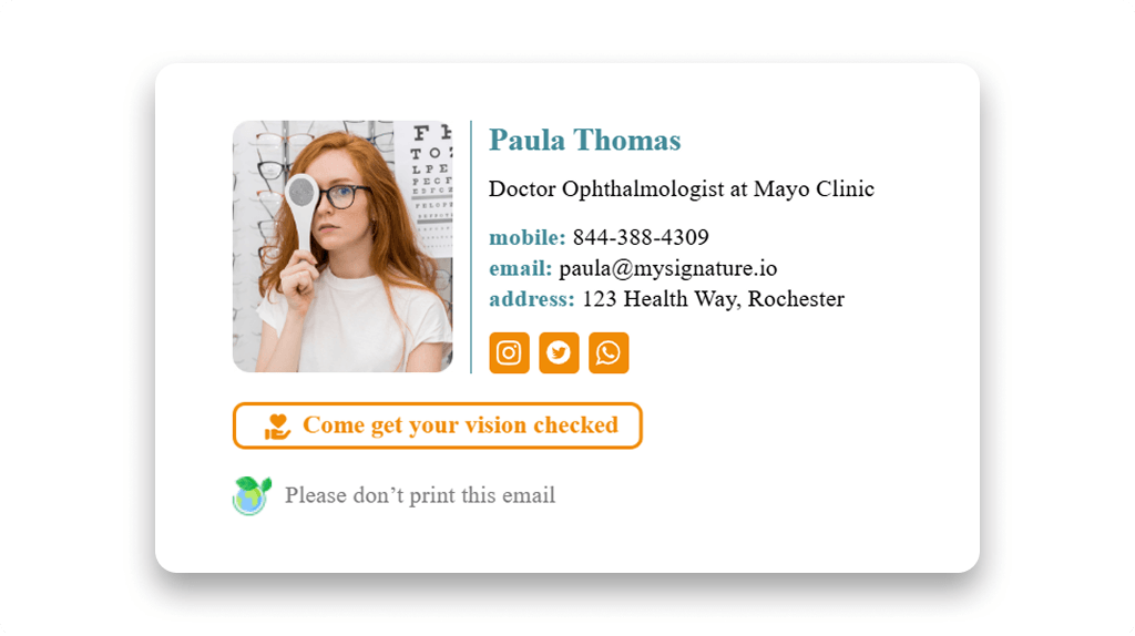 Times New Roman Font Example in Email Signature