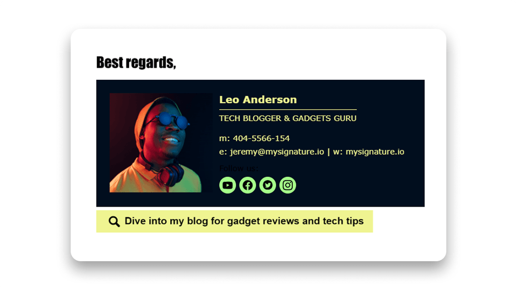 Verdana Font Example in Email Signature