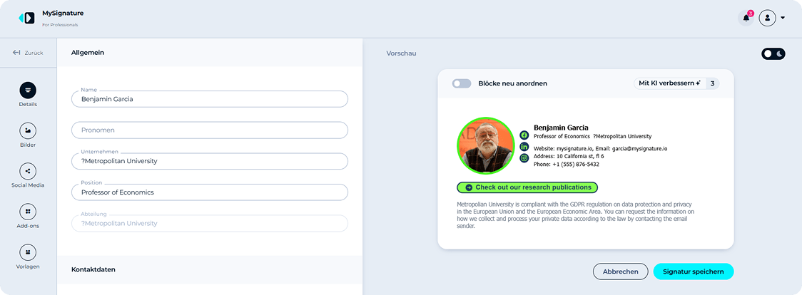 MySignature editor